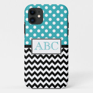 Polka-Punkt-Türkis u. Zickzack iPhone 5 Fall Case-Mate iPhone Hülle