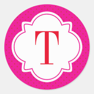 Polka-Punkt und Quatrefoil Runder Aufkleber