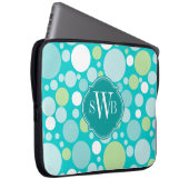 Polka-Punkt-verrücktes Muster-Monogramm Laptopschutzhülle (Vorne Rechts)