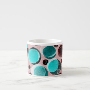 Polka Punkt Wasserfarbe, abstraktes Muster. Espressotasse