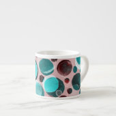 Polka Punkt Wasserfarbe, abstraktes Muster. Espressotasse (Vorderseite Rechts)