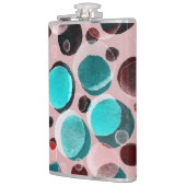 Polka Punkt Wasserfarbe, abstraktes Muster. Flachmann (Links)