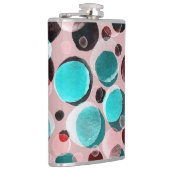 Polka Punkt Wasserfarbe, abstraktes Muster. Flachmann (Rechts)
