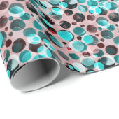 Polka Punkt Wasserfarbe, abstraktes Muster. Geschenkpapier (Rolleneckpunkt)