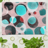 Polka Punkt Wasserfarbe, abstraktes Muster. Geschirrtuch (Gefaltet)