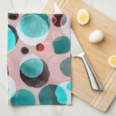 Polka Punkt Wasserfarbe, abstraktes Muster. Geschirrtuch (Viertel Falte)