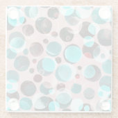 Polka Punkt Wasserfarbe, abstraktes Muster. Glasuntersetzer (Rückseite)