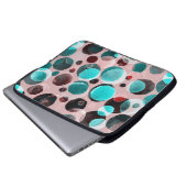 Polka Punkt Wasserfarbe, abstraktes Muster. Laptopschutzhülle (Vorne Knopf)