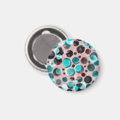 Polka Punkt Wasserfarbe, abstraktes Muster. Magnet (Vorderseite/Rückseite)