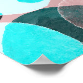 Polka Punkt Wasserfarbe, abstraktes Muster. Poster (Ecke)