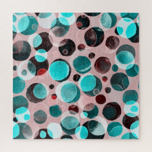 Polka Punkt Wasserfarbe, abstraktes Muster. Puzzle