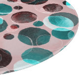 Polka Punkt Wasserfarbe, abstraktes Muster. Schneidebrett (Ecke)