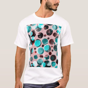 Polka Punkt Wasserfarbe, abstraktes Muster. T-Shirt