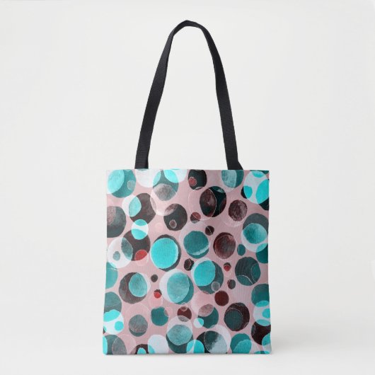 Polka Punkt Wasserfarbe, abstraktes Muster. Tasche (Vorderseite)