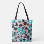 Polka Punkt Wasserfarbe, abstraktes Muster. Tasche (Rückseite)