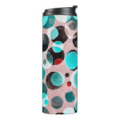 Polka Punkt Wasserfarbe, abstraktes Muster. Thermosbecher (Nach links gedreht)