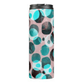 Polka Punkt Wasserfarbe, abstraktes Muster. Thermosbecher (Rückseite)