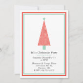 Polka-Punkt-Weihnachtsbaum-Feiertags-Party Einladung (Vorderseite)