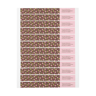 Polka-Punkt-Wickelrock-Rücksendeadressen-Aufklebe