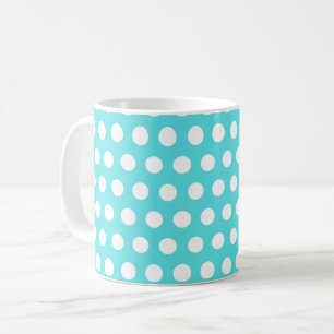 Polka Pünktchen Türkisblau Kaffeetasse