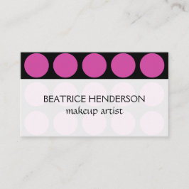 Polka Punkte aller Farbe auf schwarz Visitenkarte