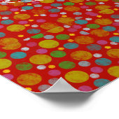 Polka-Punkte auf der schwarzen Weltkarte Poster (Ecke)