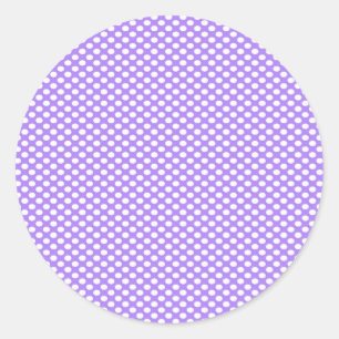 Polka-Punkte auf Lila Runder Aufkleber