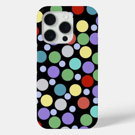 Polka-Punkte auf schwarz Case-Mate iPhone Hülle (Rückseite)