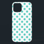 Polka-Punkte Case-Mate iPhone Hülle<br><div class="desc">Türkispolka-Punkte auf weißem Hintergrund</div>