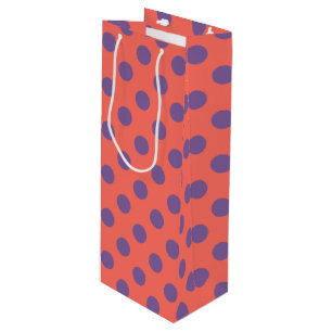 Polka-Punkte für Violette und lebende Korallen Geschenktüte Für Weinflaschen