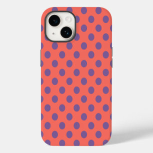 Polka-Punkte für Violette und lebende Korallen iPhone 14 Hülle