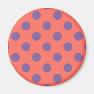 Polka-Punkte für Violette und lebende Korallen Magnet