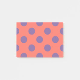 Polka-Punkte für Violette und lebende Korallen Post-it Klebezettel