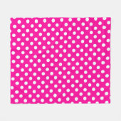 Polka Punkte in fluoreszierendem Rosa Fleecedecke (Vorderseite (Horizontal))