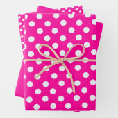 Polka Punkte in fluoreszierendem Rosa Geschenkpapier Set (Beispiel)