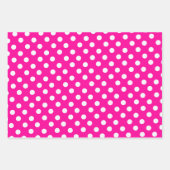 Polka Punkte in fluoreszierendem Rosa Geschenkpapier Set (Vorderseite)