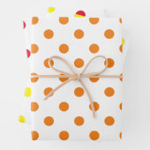 Polka-Punkte in Rot-Orange und Gelb Geschenkpapier Set (Beispiel)
