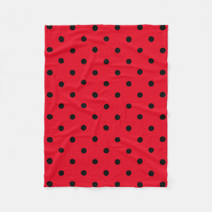 Polka-Punkte in Rot und Schwarz Fleecedecke