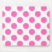 Polka-Punkte in weiß und heiß rosa Mousepad (Vorne)