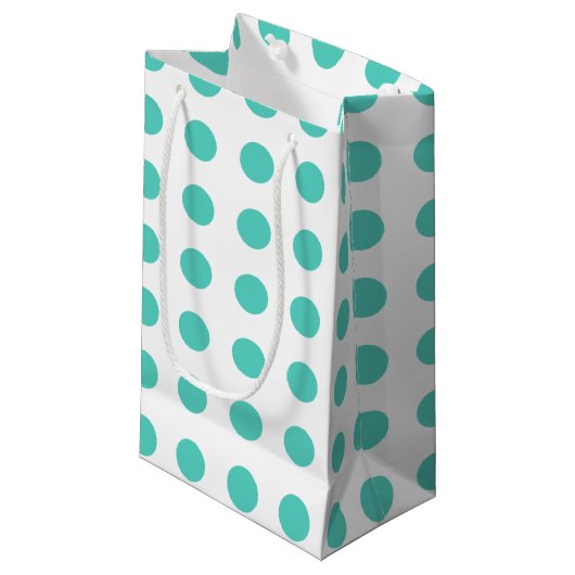 Polka-Punkte Kleine Geschenktüte (Vorderseite Schrägansicht)