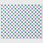 Polka-Punkte (lila, rosa, Blau und Grün) Geschenkpapier (Flach)
