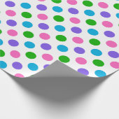 Polka-Punkte (lila, rosa, Blau und Grün) Geschenkpapier (Ecke)