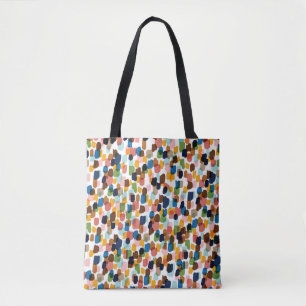 Polka Punkte: Mehrfarbige Handmalerei. Tasche