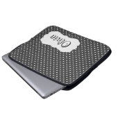Polka-Punkte mit Namen Laptopschutzhülle (Vorne Knopf)