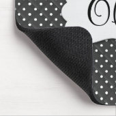 Polka-Punkte mit Namen Mousepad (Ecke)