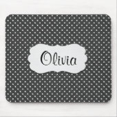 Polka-Punkte mit Namen Mousepad (Vorne)