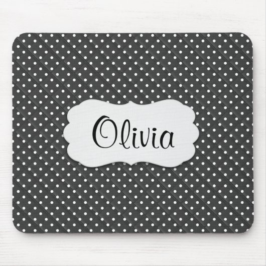 Polka-Punkte mit Namen Mousepad (Vorne)