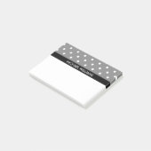 Polka Punkte mit schwarzen Streifen Post-it Klebezettel (angewinkelt)