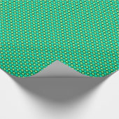 Polka-Punkte, Pfau und hellgrün Geschenkpapier (Ecke)