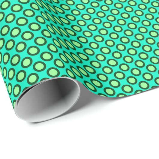 Polka-Punkte, Pfau und hellgrün Geschenkpapier (Rolleneckpunkt)